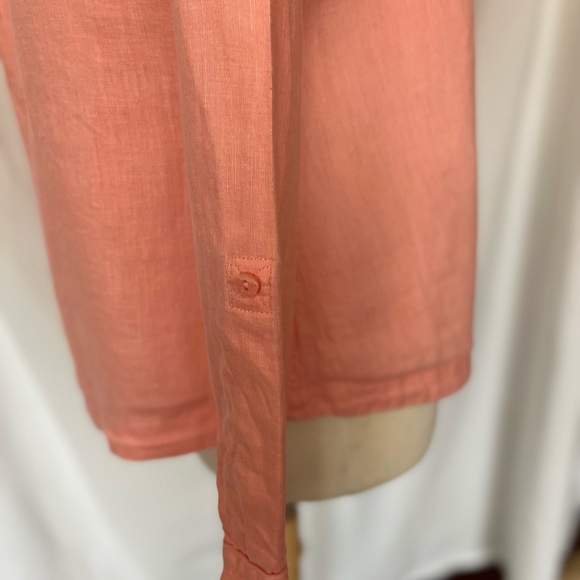 M&S Collection 100% linen button shirt peach size 6 - Picture 4 of 7